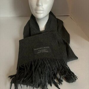 Geoffrey Beene Cashme Gray Acrylic Scarf Shawl Made In Italy 62x14”.